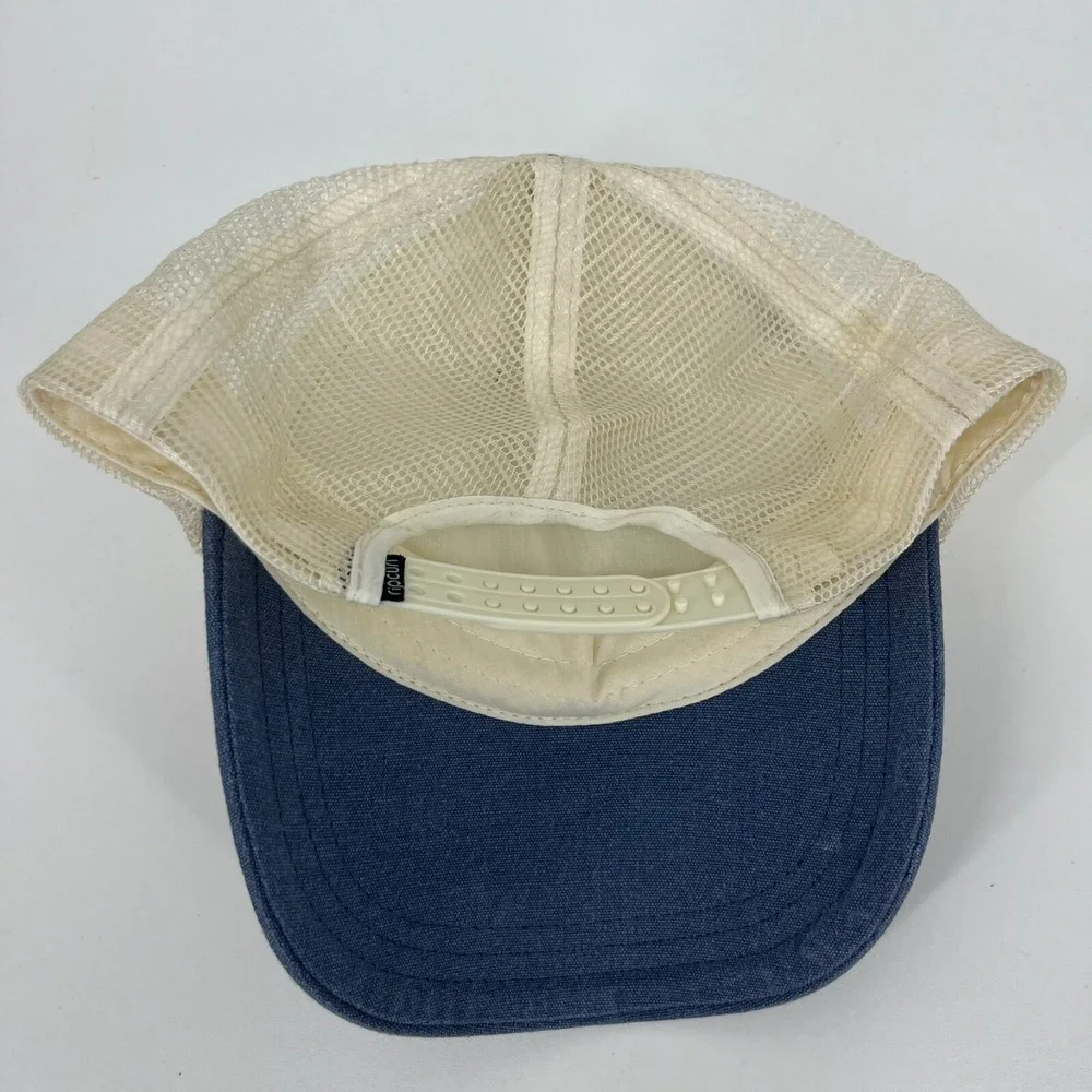 Rip Curl Womens Trucker Hat Rainbow Stripe Snapback Mesh Cap Blue White